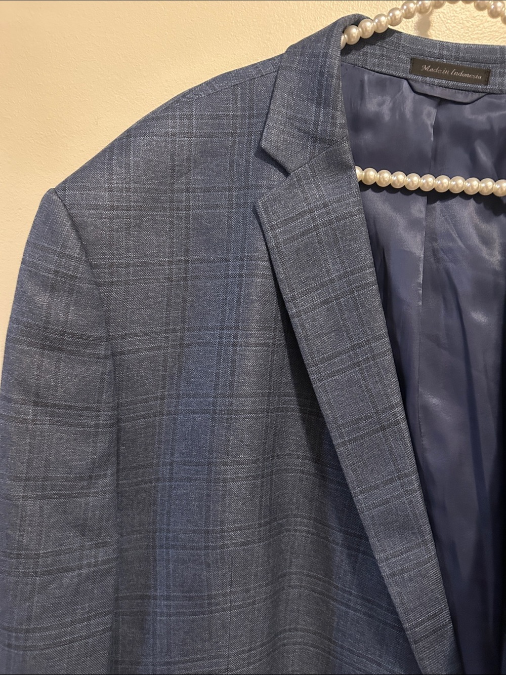 Ralph Lauren Blue Plaid Silk Wool Blazer Sport Coat Mens 56R